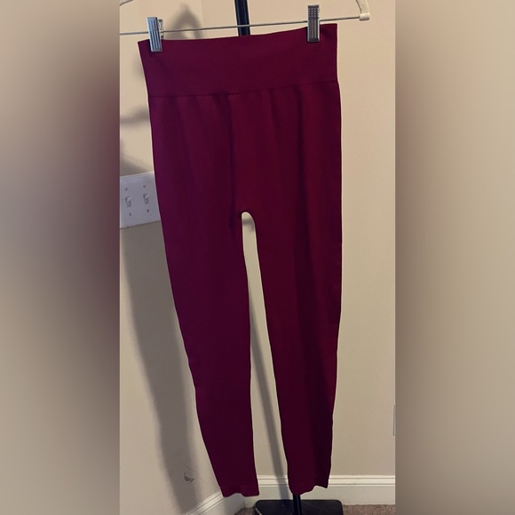 New Mix Burgundy Zip-Up Hoodie and Leggings Set. . One Size - Picture 2 of 4